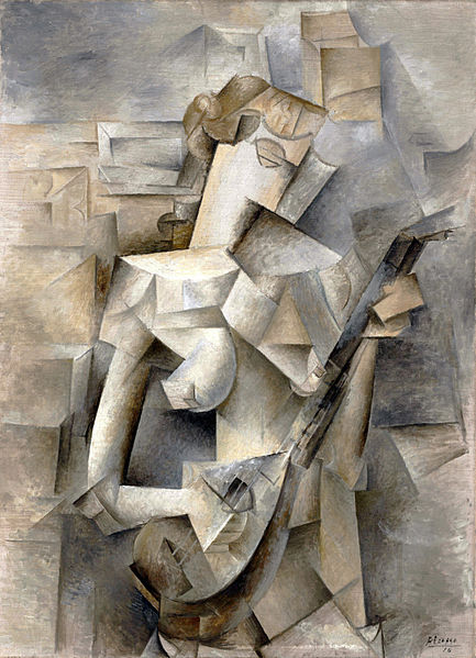 Pablo Picasso, 1910, Girl with a Mandolin (Fanny_Tellier), oil on canvas, 100.3 x 73.6cm, Museum of Modern Art New York